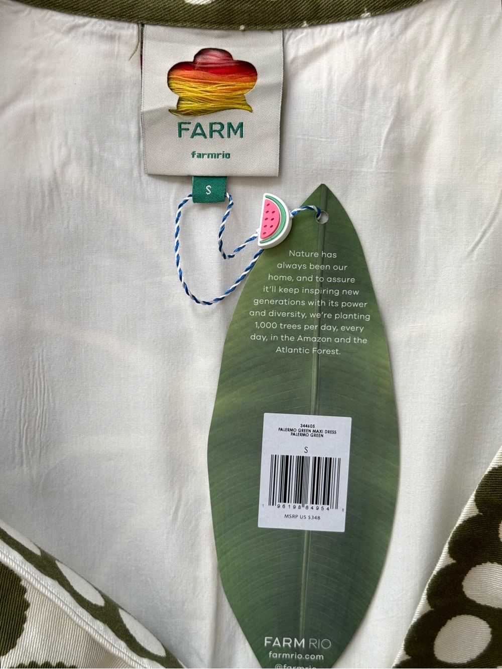 FARM Rio Palermo Green Maxi Dress, Size S, NWT 🇧🇷 - Picture 16 of 16